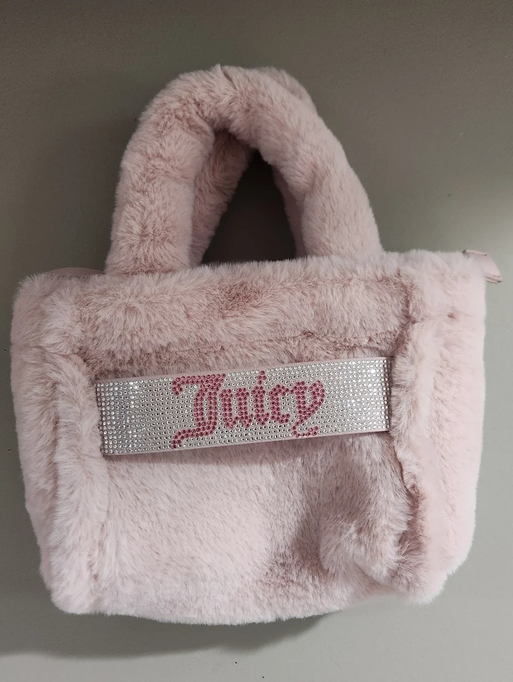 Juicy Couture Mini Faux Fur Tote Bag  Dusty Pink